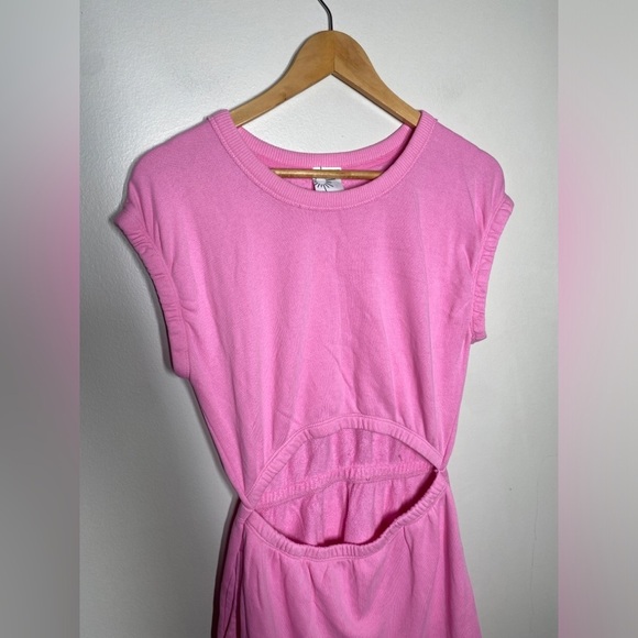Aerie Cutout Fleece Mini Dress // Pink - Picture 3 of 8